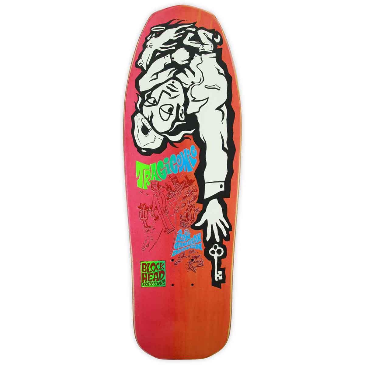 Blockhead Tragicomic Re-Issue Skateboard Deck - Magenta/Orange