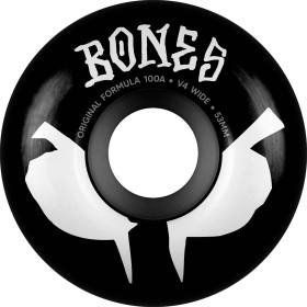 53mm 100a Bones 100s V4 Wide Original Formula Wheels - Black