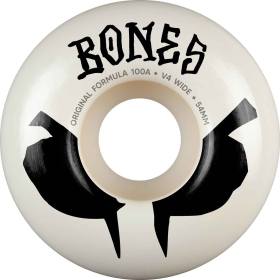 54mm 100a Bones 100s V4 Wide Original Formula Wheels - White