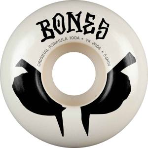 54mm 100a Bones 100s V4 Wide Original Formula Wheels - White