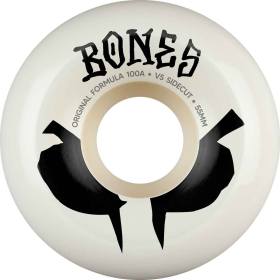 55mm 100a Bones 100s V5 Side-Cut Original Formula Wheels - White