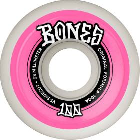53mm 100a Bones 100s V5 SideCut Original OG Wheels - White/Pink