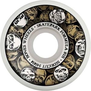 54mm 101a Bones SPF P5 Sidecut Wheels - White/Gold