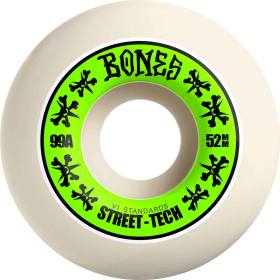 52mm 99a Bones STF Annuals V1 Standard Wheels - White/Green
