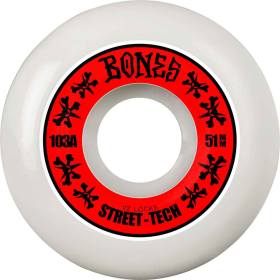 51mm 103a Bones STF Annuals V2 Locks Wheels - White/Red