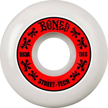 Bones STF Annuals V2 Locks Skateboard Wheels - White/Red 51mm 103a