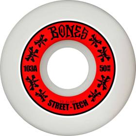 50mm 103a Bones STF Annuals V3 Slims Wheels - White/Red