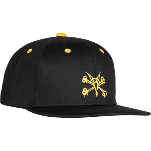 Bones Wheels Cotton Twill Vato Rat 6-Panel Snapback Hat - Black/Gold