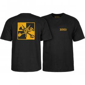 Bones Wheels Vato Noir T-Shirt - Black/Gold