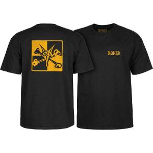 Bones Wheels Vato Noir T-Shirt - Black/Gold