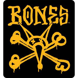 Bones Wheels Vato Rat Sticker - 12" Black/Gold
