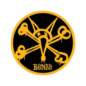 Bones Wheels Vato Rat Sticker - 5" Round Black/Gold