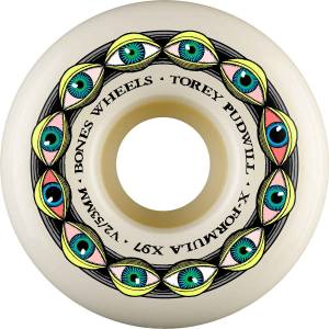 53mm 97a Bones X-Formula Pudwill Frying Eyes V2 Locks Wheels - White