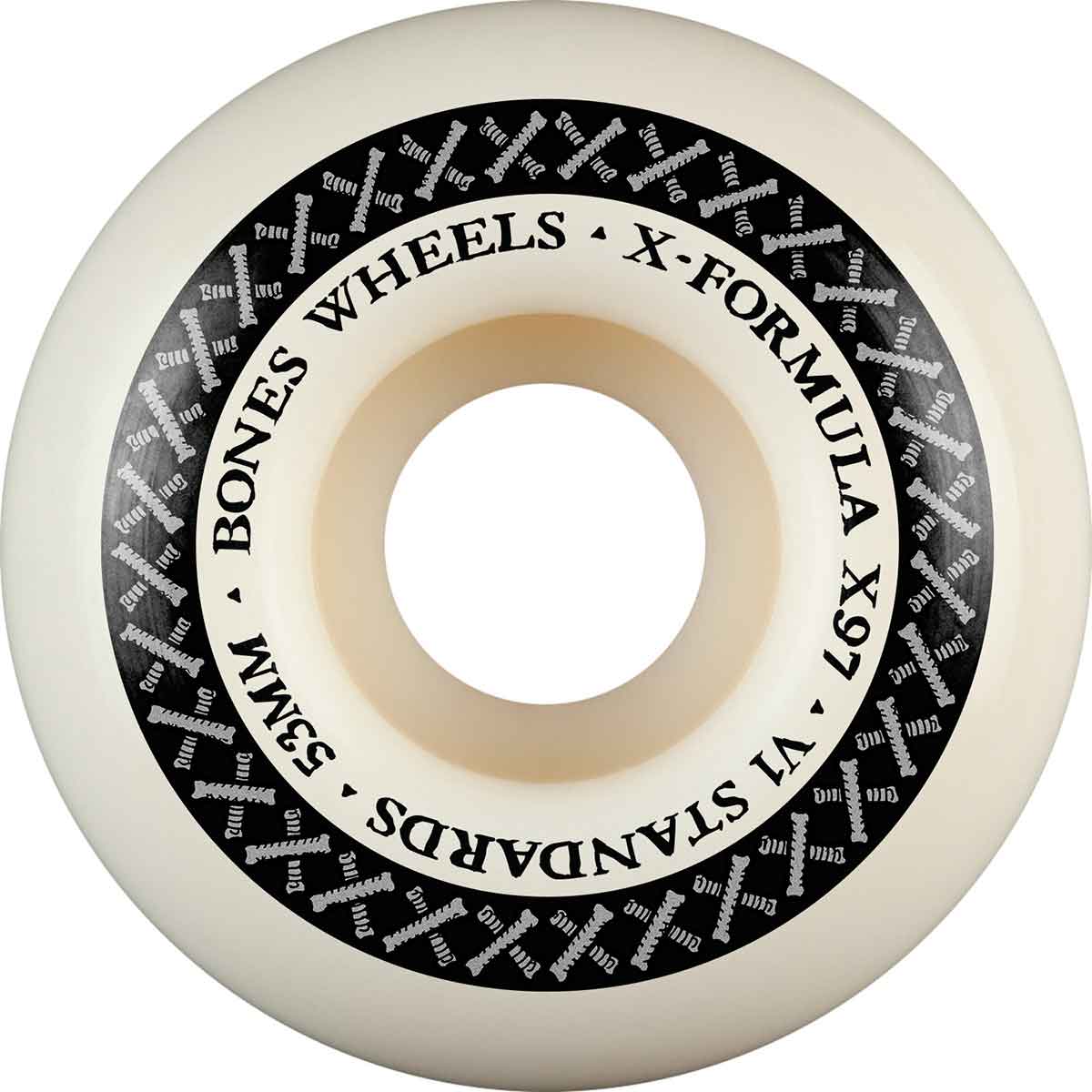 Bones X-Formula V1 Standard Skateboard Wheels - White 53mm 97a