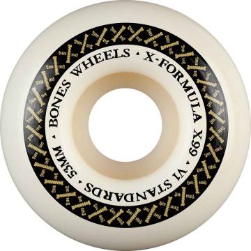 Bones X-Formula V1 Standard Skateboard Wheels - White/Gold 54mm
