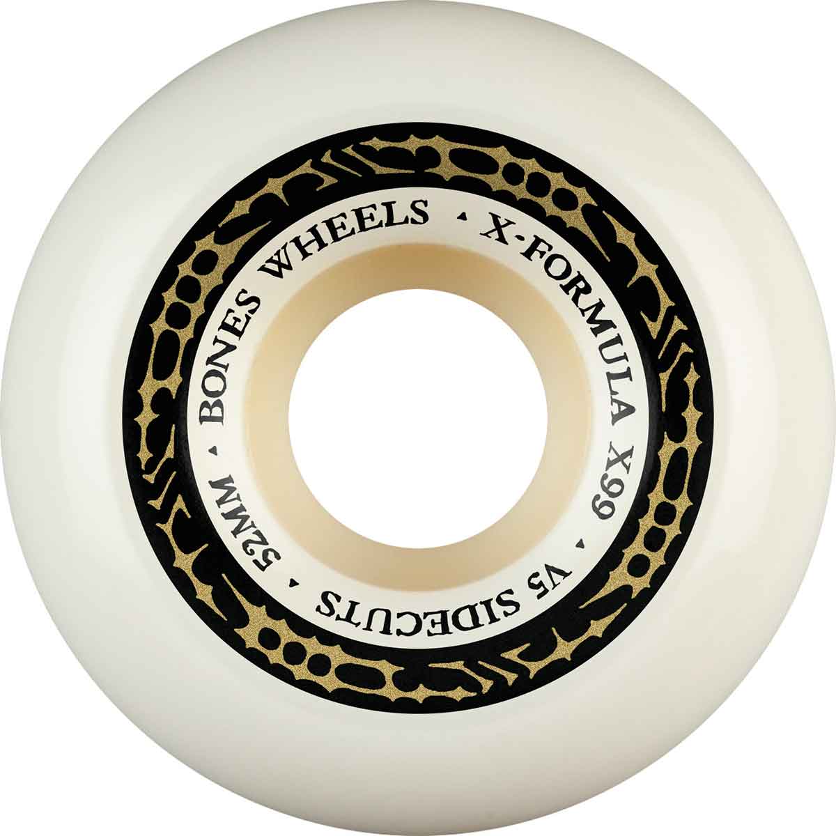 Bones X-Formula V5 Side-Cut Skateboard Wheels - White 52mm 99a