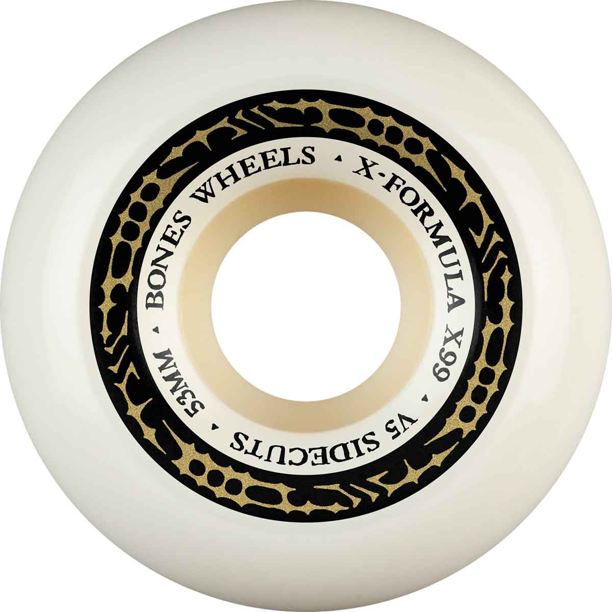 Bones X-Formula V5 Side-Cut Skateboard Wheels - White 53mm 99a