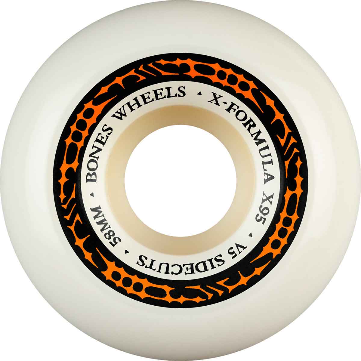 Bones X-Formula V5 Side-Cut Skateboard Wheels - White 58mm 95a