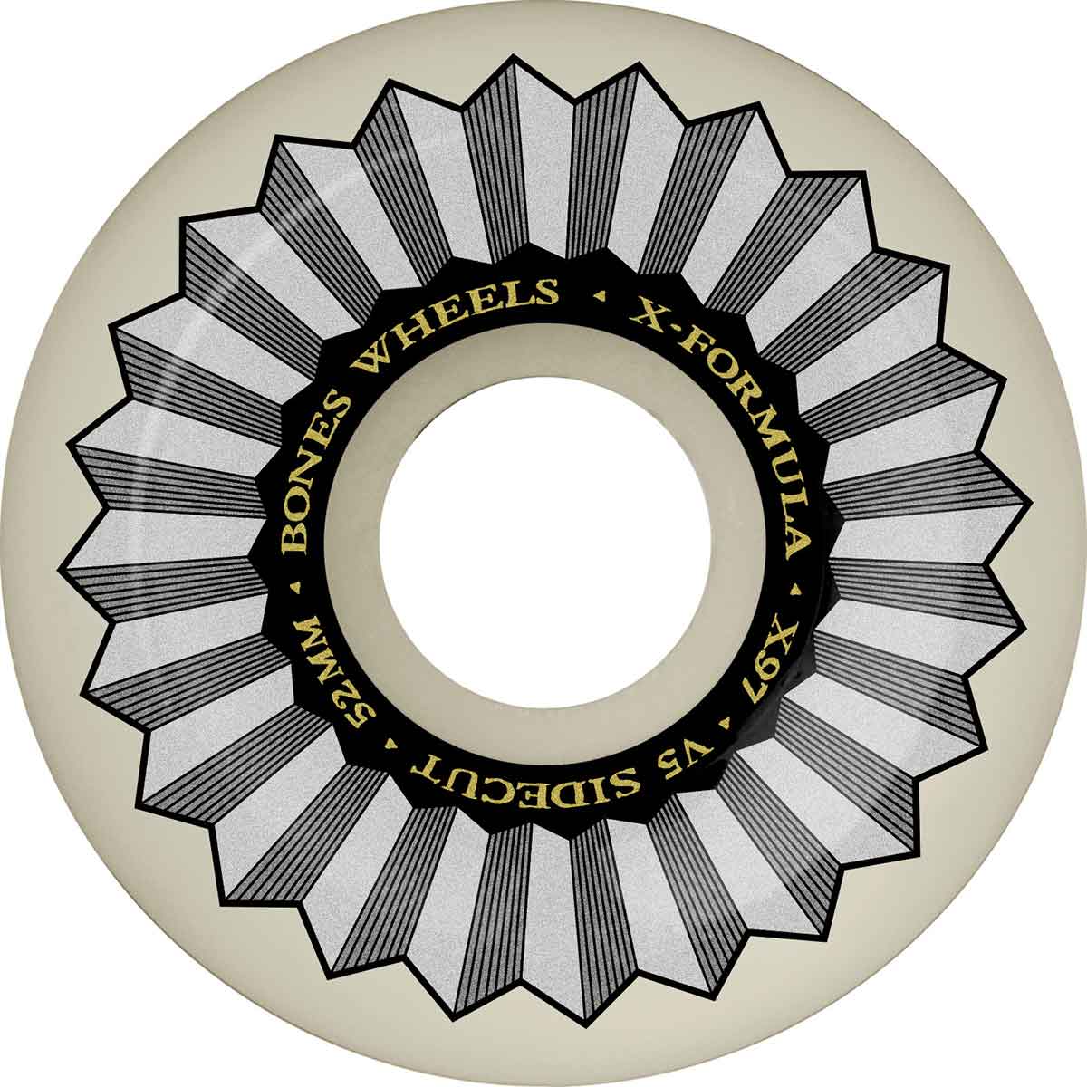 Bones X-Formula V5 Side-Cut Skateboard Wheels - White/Silver 52mm