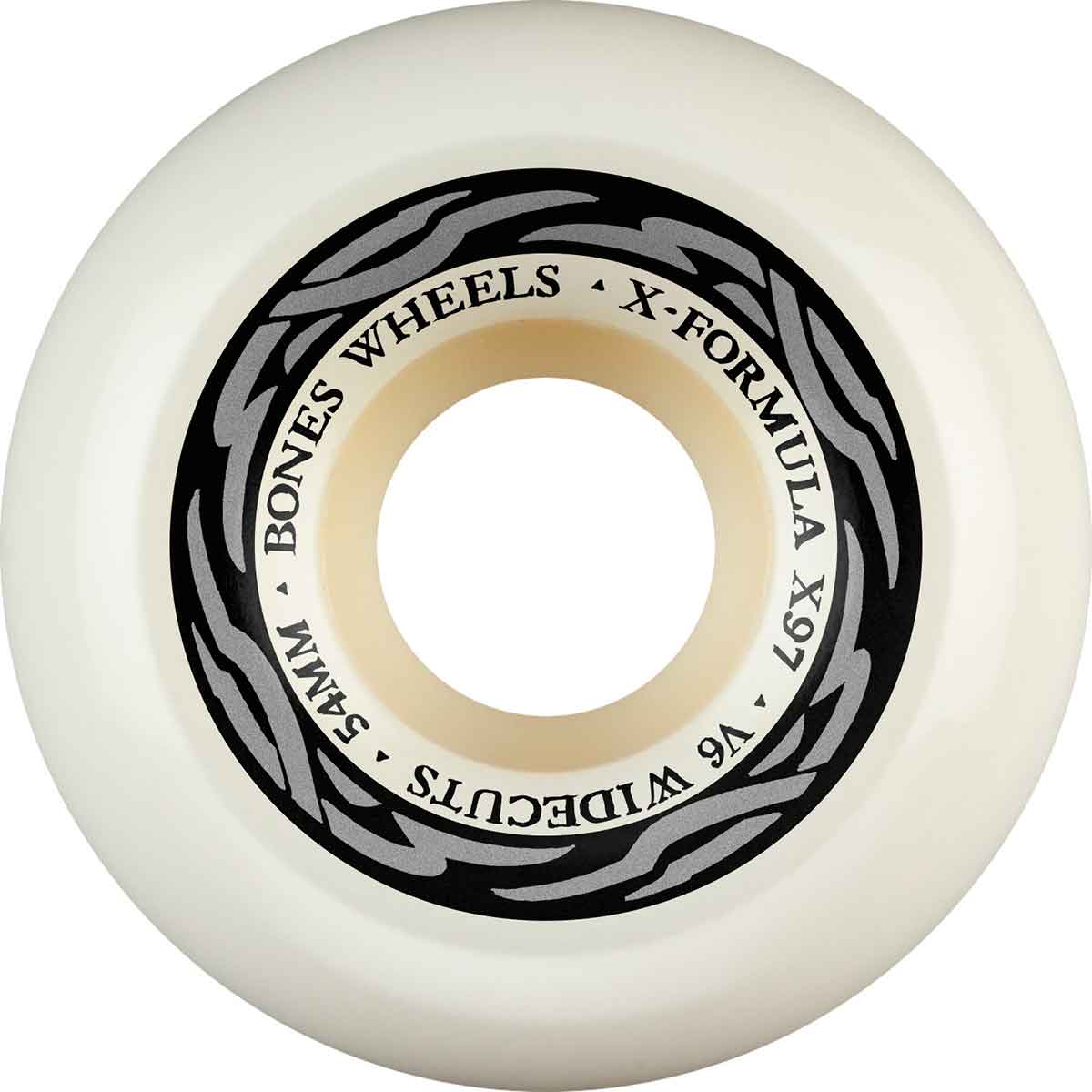 Bones X-Formula V6 Wide-Cut Skateboard Wheels - White 54mm 97a