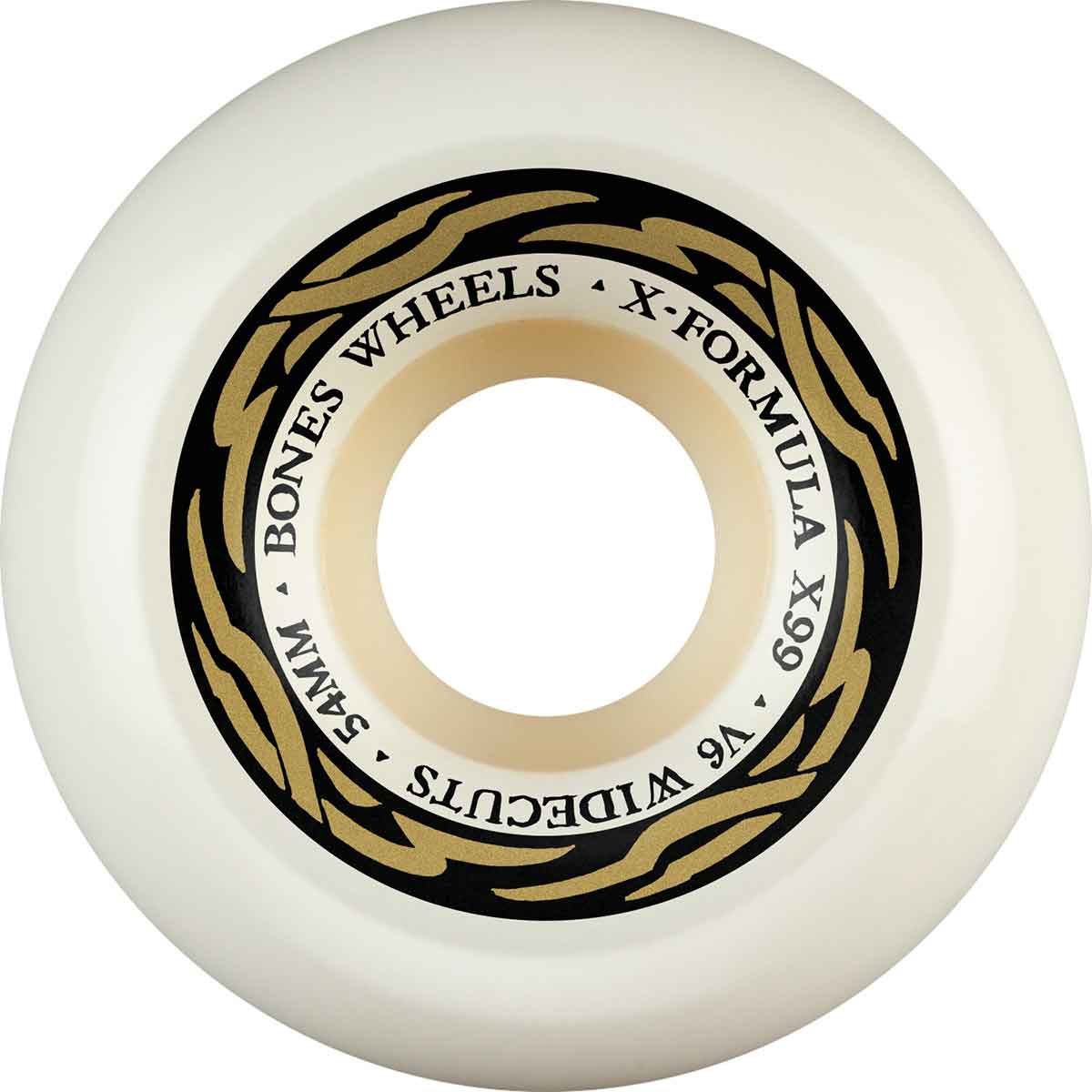 Bones X-Formula V6 Wide-Cut Skateboard Wheels - White 54mm 99a