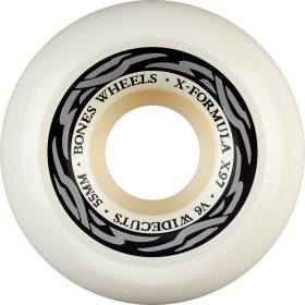 55mm 97a Bones X-Formula V6 Wide-Cut Wheels - White