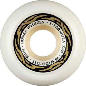 56mm 99a Bones X-Formula V6 Wide-Cut Wheels - White