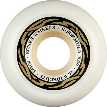 Bones X-Formula V6 Wide-Cut Skateboard Wheels - White 53mm 97a