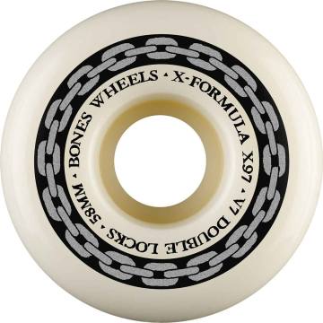 Bones X-Formula V6 Wide-Cut Skateboard Wheels - White 53mm 97a