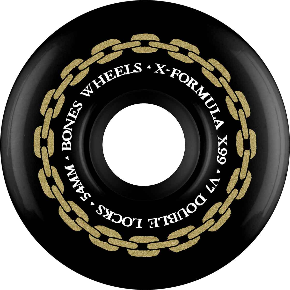 Bones X-Formula V7 Double-Lock Skateboard Wheels - Black 54mm 99a