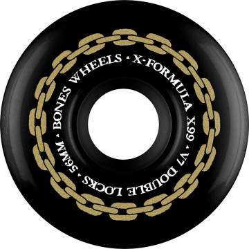 Bones X-Formula V7 Double-Lock Skateboard Wheels - Black 54mm 99a