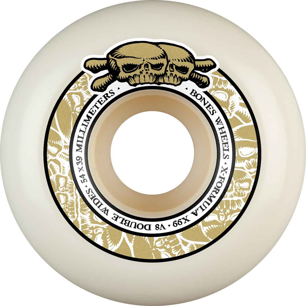 Bones X-Formula V8 Double-Wides Skateboard Wheels - Natural 54mm