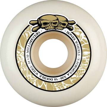 Bones X-Formula V8 Double-Wides Skateboard Wheels - Natural 54mm