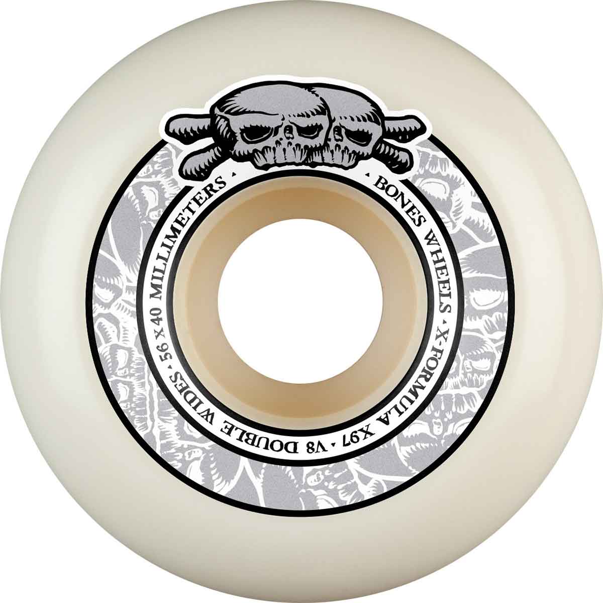 Bones X-Formula V8 Double-Wides Skateboard Wheels - Natural 56mm
