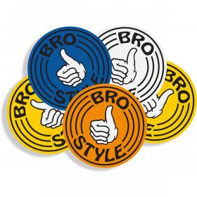 Bro Style OG Circle Logo Sticker - 2.5" Assorted Colors