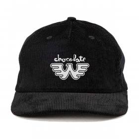 Chocolate Waylon Cord 5-Panel Snapback Hat - Black
