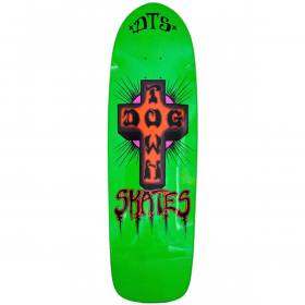 9.523x32.366 Dogtown Bigger Boy Pool Shaped Deck - Neon Green/Orange Cross