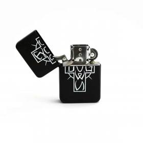 Dogtown Cross Logo Flip Top Metal Lighter - Black/White