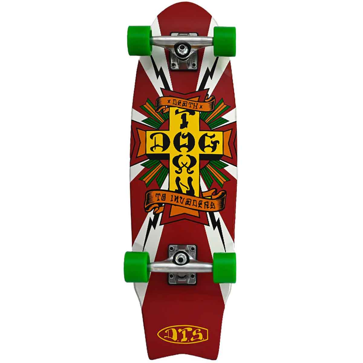 Dogtown Death To Invaders Mini Cruiser Complete Skateboard - White