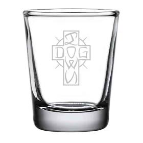 Dogtown Skateboards Ese Cross Shot Glass 2oz - Clear/Etched