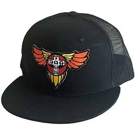 Dogtown Skateboards OG 70s Wings Patch Mesh Trucker Hat - Black/Black