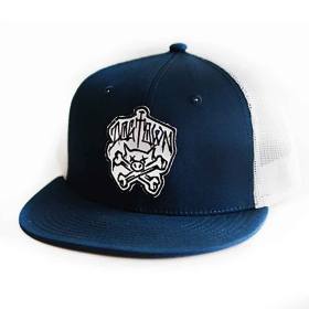 Dogtown Skateboards Pig & Bones Patch Mesh Trucker Hat - Navy/White