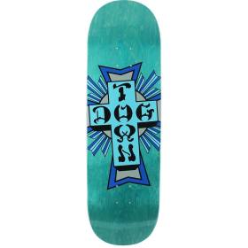 9.25x32.313 Dogtown Street Cross Logo Deck - Teal Stain/Blue Cross