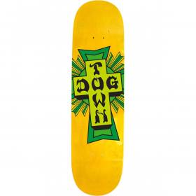 8.5x32.5 Dogtown Street Cross Logo Deck - Yellow Stain/Green Cross