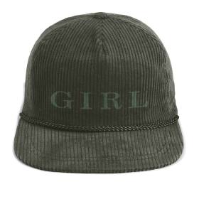 Girl Skateboards Serif 5-Panel Cord Snapback Hat - Forest Green