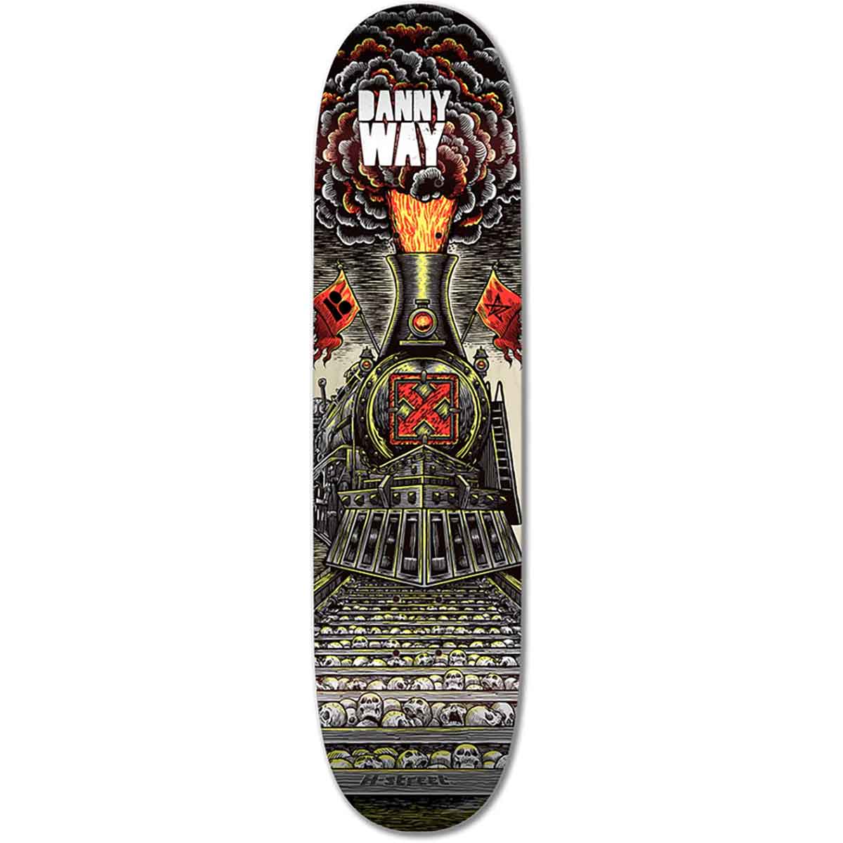 Danny Way スケートボードデッキ H-Street H-Street Danny Way Heavy Metal Train Pop Skateboard Deck - Natural