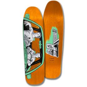9x32.3 H-Street Hensley X Ortega Vista B Series Shaped Deck - Orange Stain/Mint Green