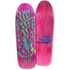 9.75x31.75 H-Street T-Mag Going To Hell W/Wheel-Wells Shaped Deck - Green-Blue Inks