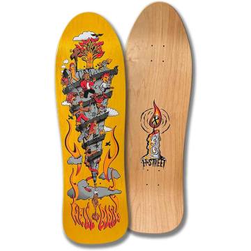 H-Street T-Mag Dead Man Flying Shaped Skateboard Deck - Orange