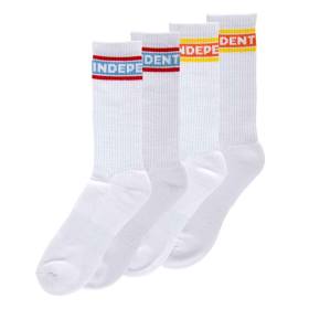 Independent Trucks Bar Logo Crew Socks - 2-Pack White/Multi